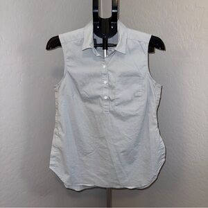 Eddie Bauer Light Gray Sleeveless Button-Down Shirt MED